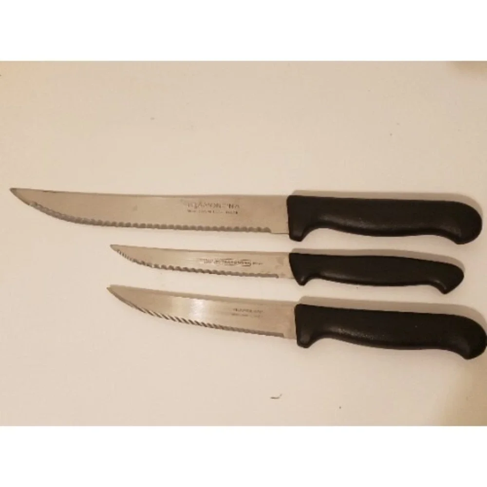 Lot Of 3 Tramontina Knives Inox Stainless Brasil Brazil Set Of 3